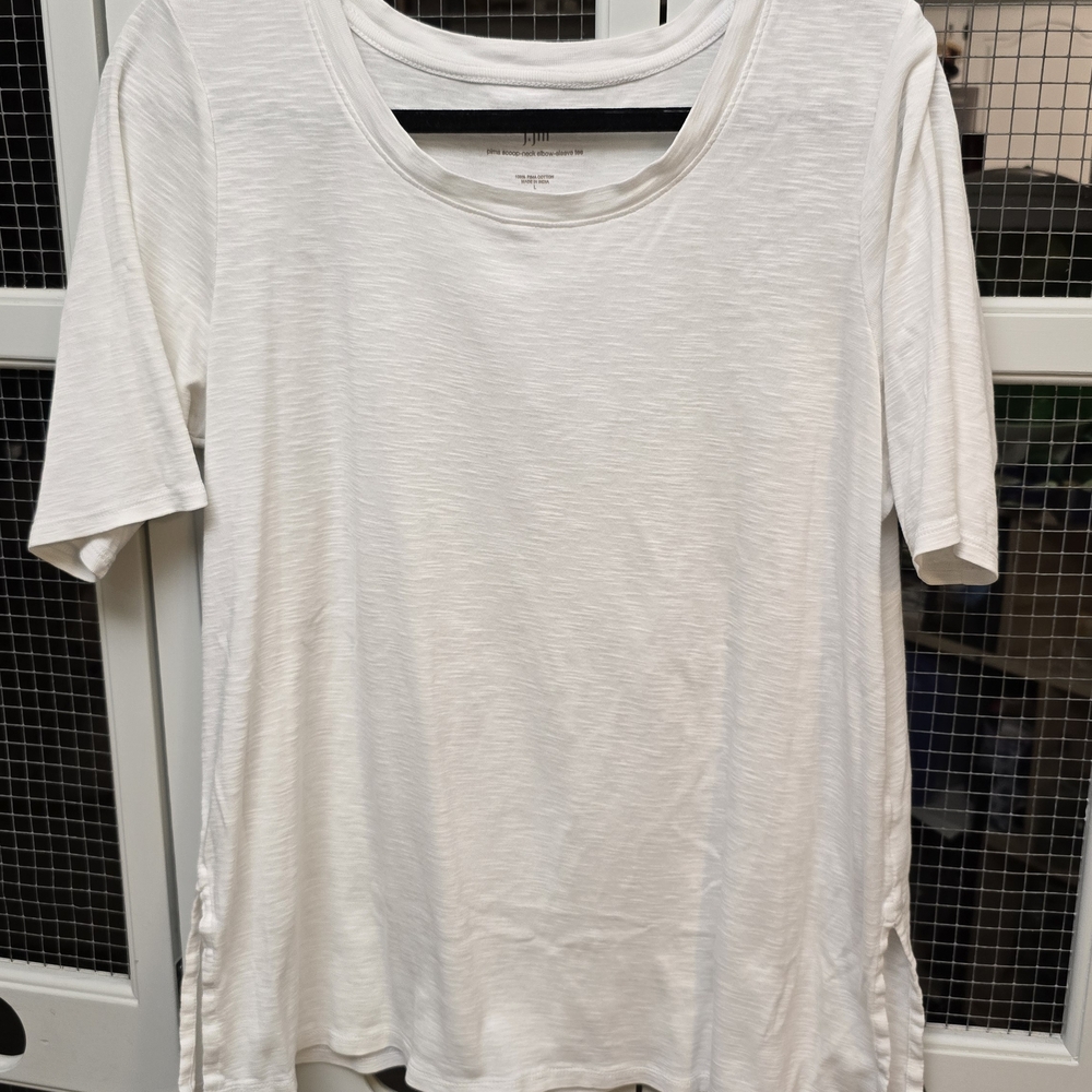 J. Jill Soft White Short Sleeve Tee